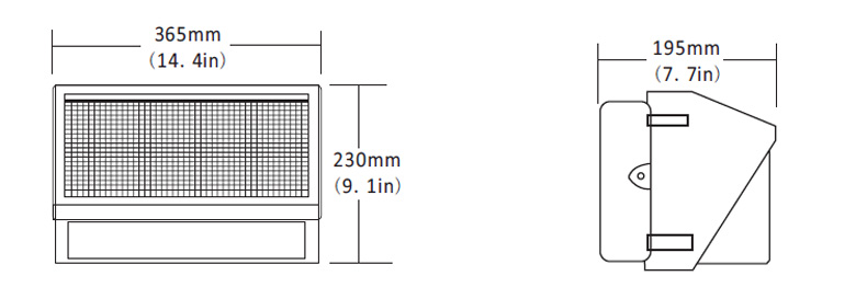 60w led wall pack dimension