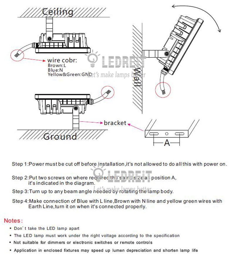 250 watt led flood light